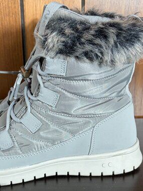Ryka Womens Senna Poloma Cold Weather Boots Bungee Lace Faux-Fur Collar Sz 9 EUC